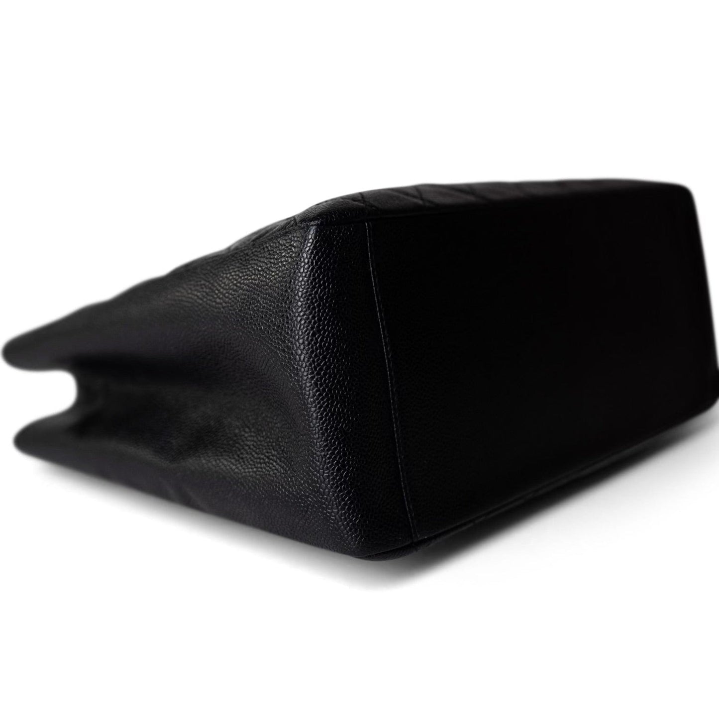 Black Caviar Quilted Grand Shopping Tote Gold Hardware