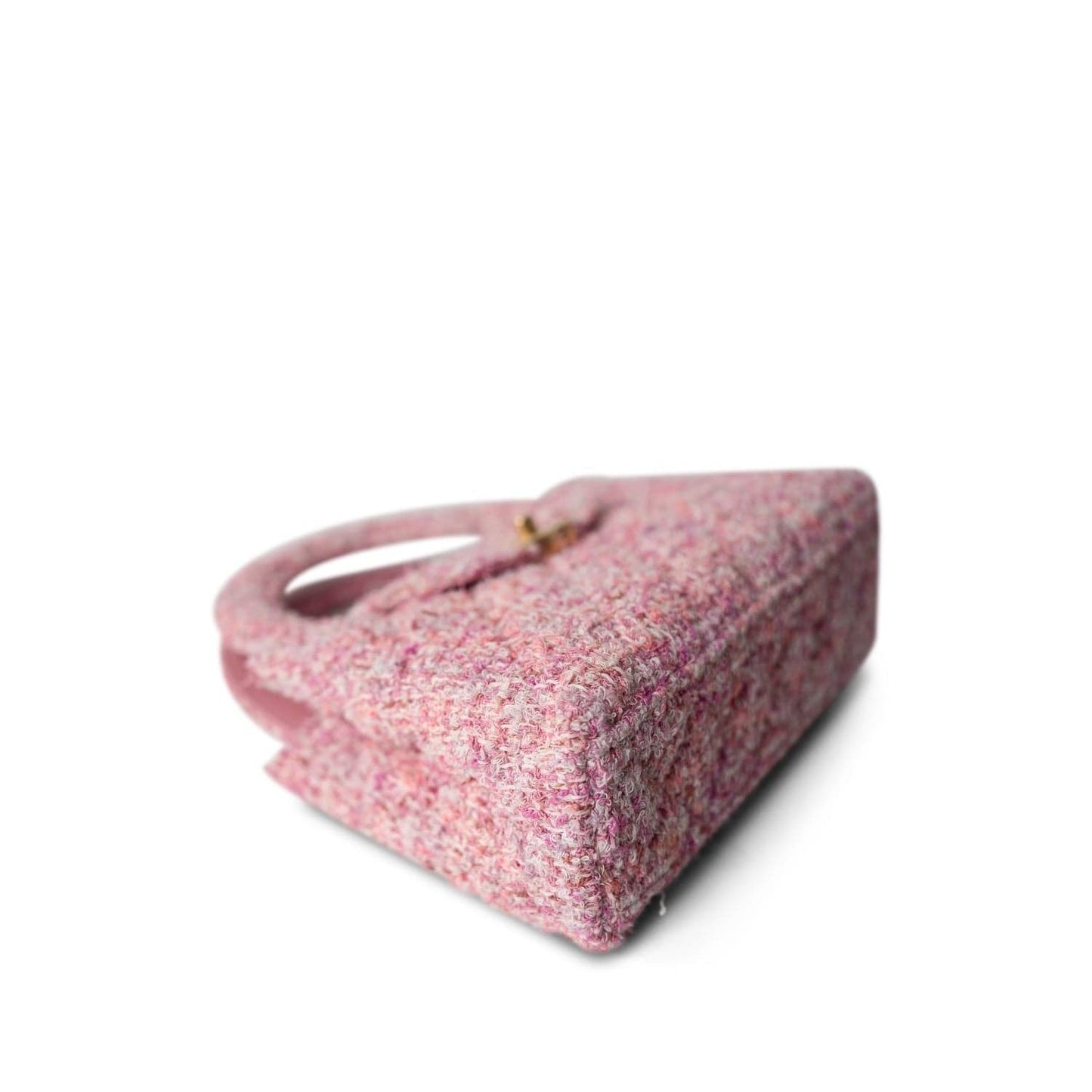 24P Pink Tweed Quilted Nano Kelly Shopper Aged Gold Hardware