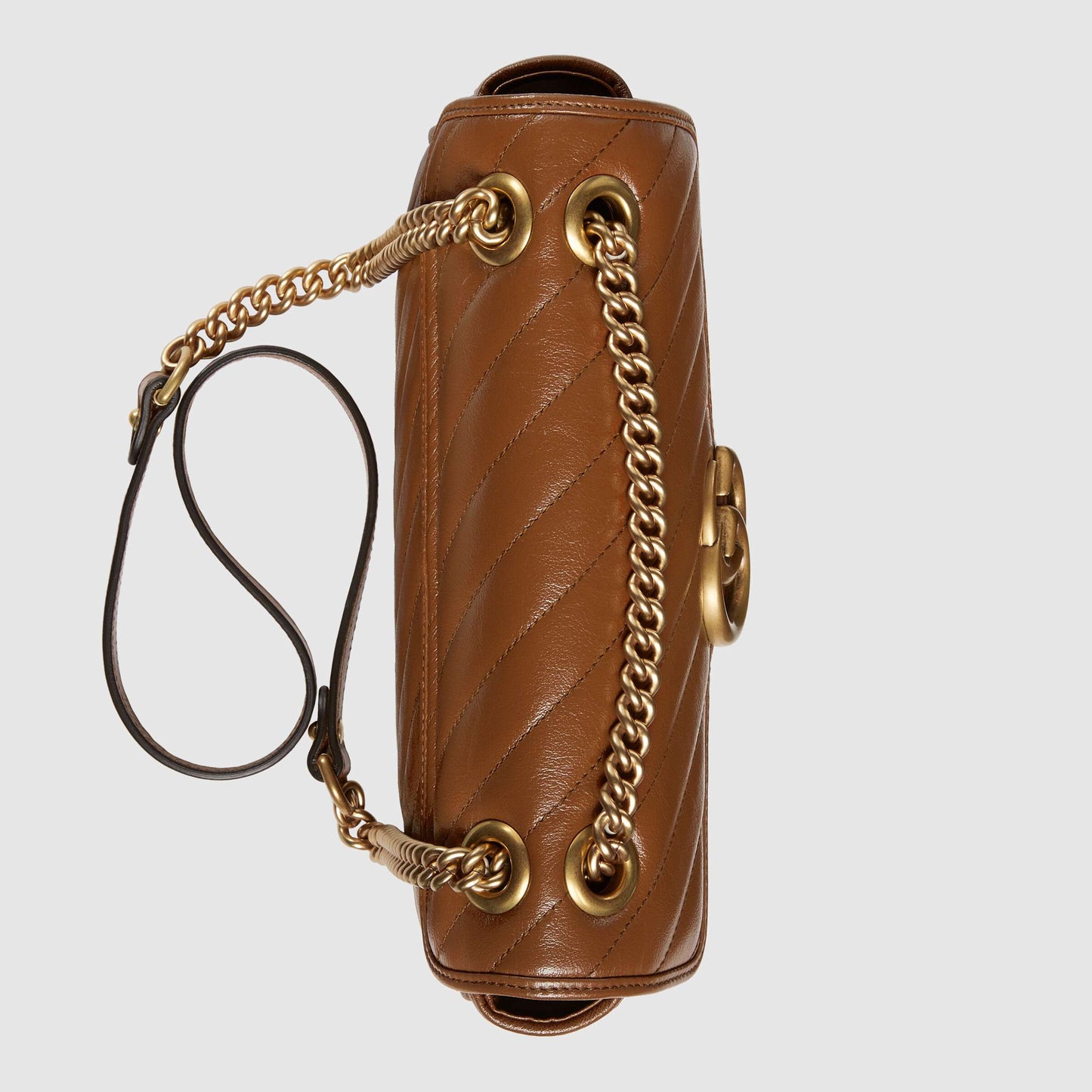 GG Marmont small matelassé shoulder bag Brown leather