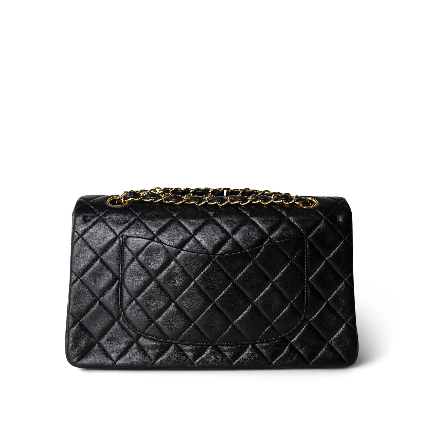 Vintage Black Lambskin Quilted Medium Classic Flap GHW