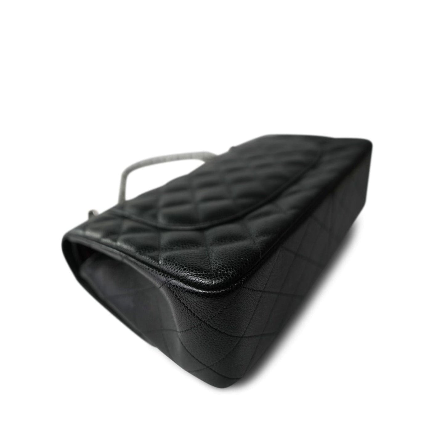 Black Caviar Quilted Jumbo Classic Flap Silver Hardware
