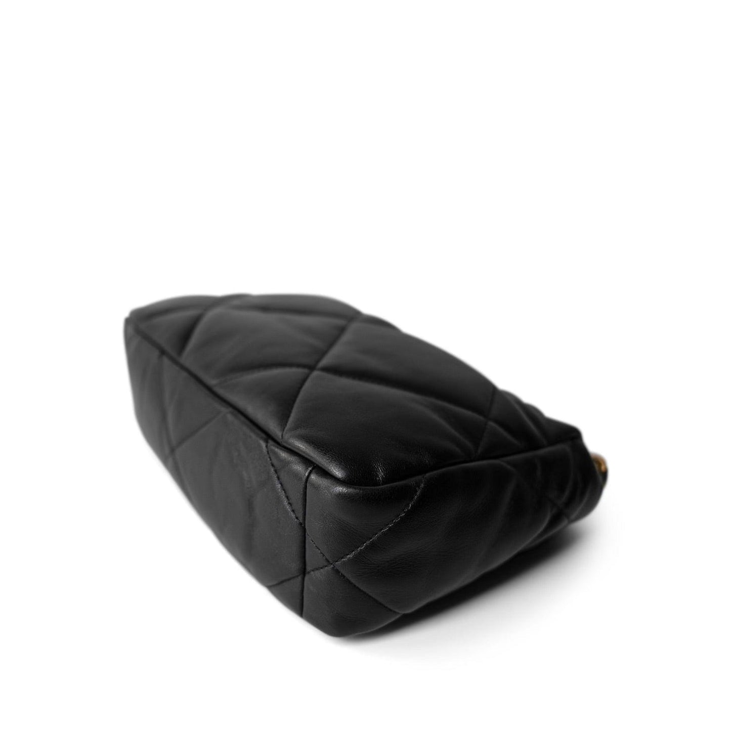 23S Black Lambskin Quilted 19 Flap Small Mixed Hardware