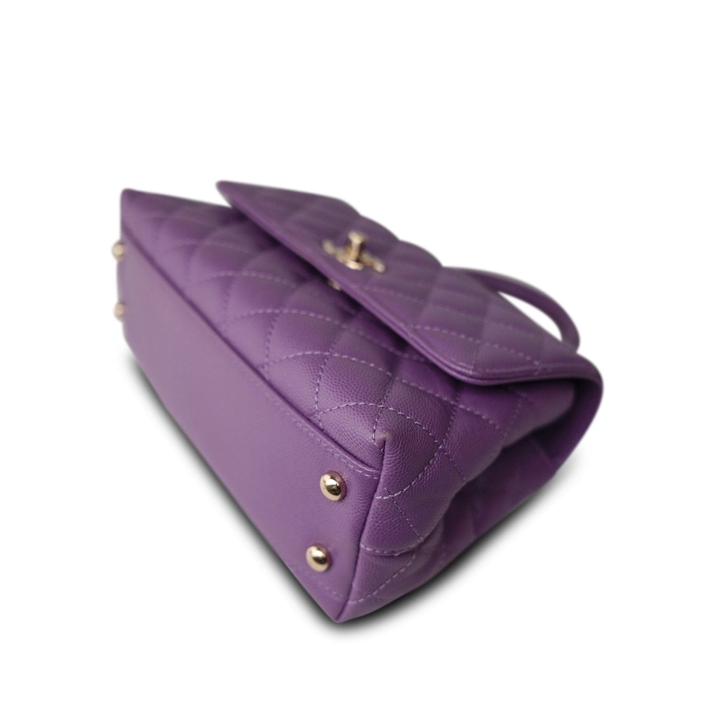 Purple Caviar Quilted Small Coco Handle LGHW