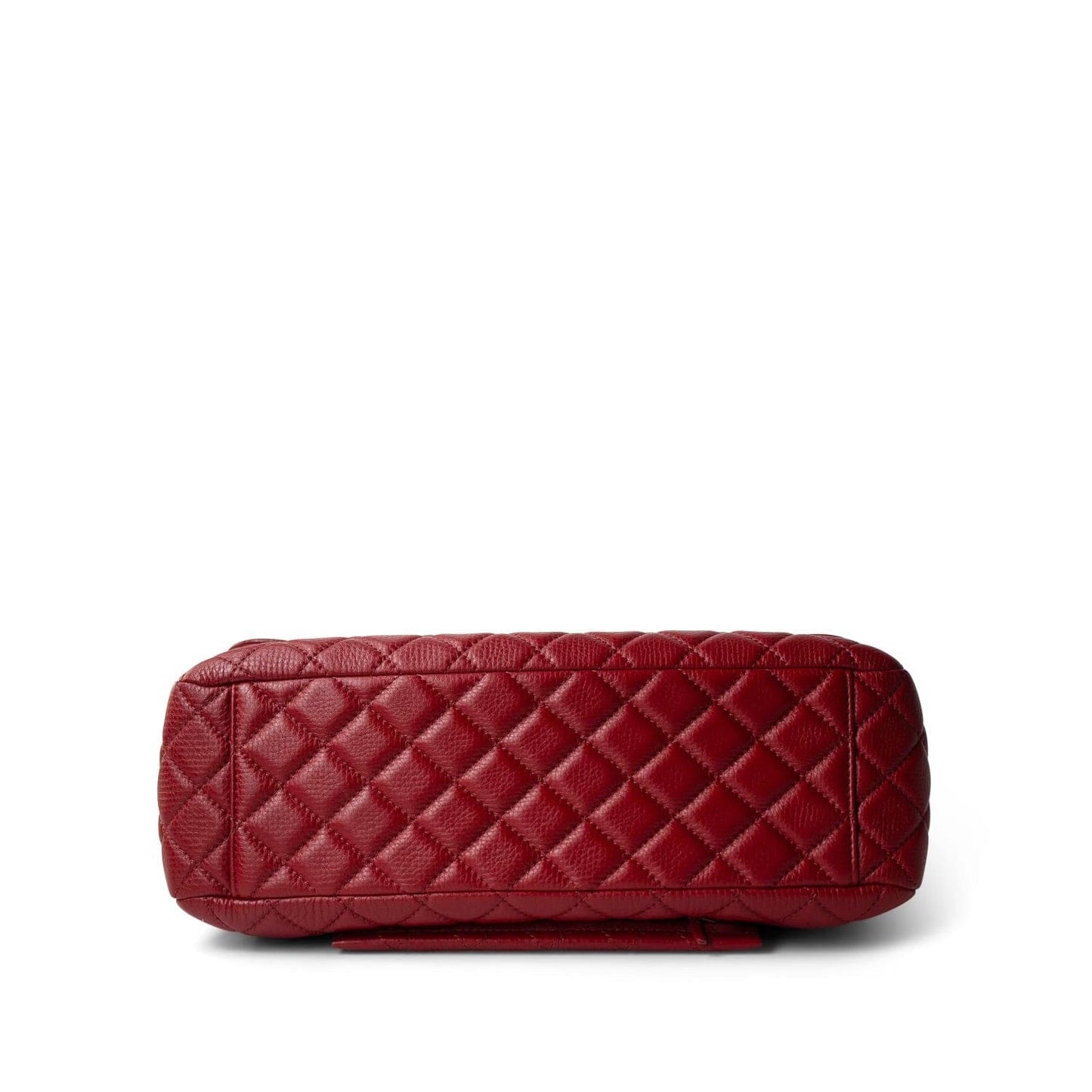 Red Grained Calfskin XL Small Travel Flap Bag Light Gold Hardware