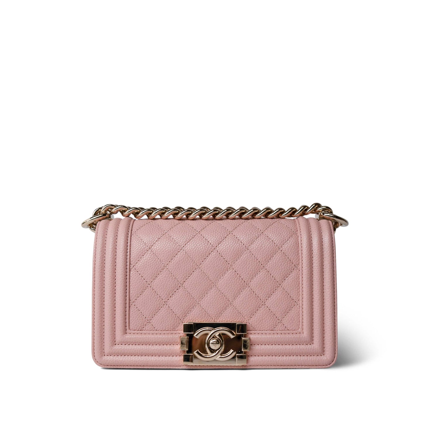 Pink Nude / Pink Clair Boy Bag Small Caviar Quilted LGHW