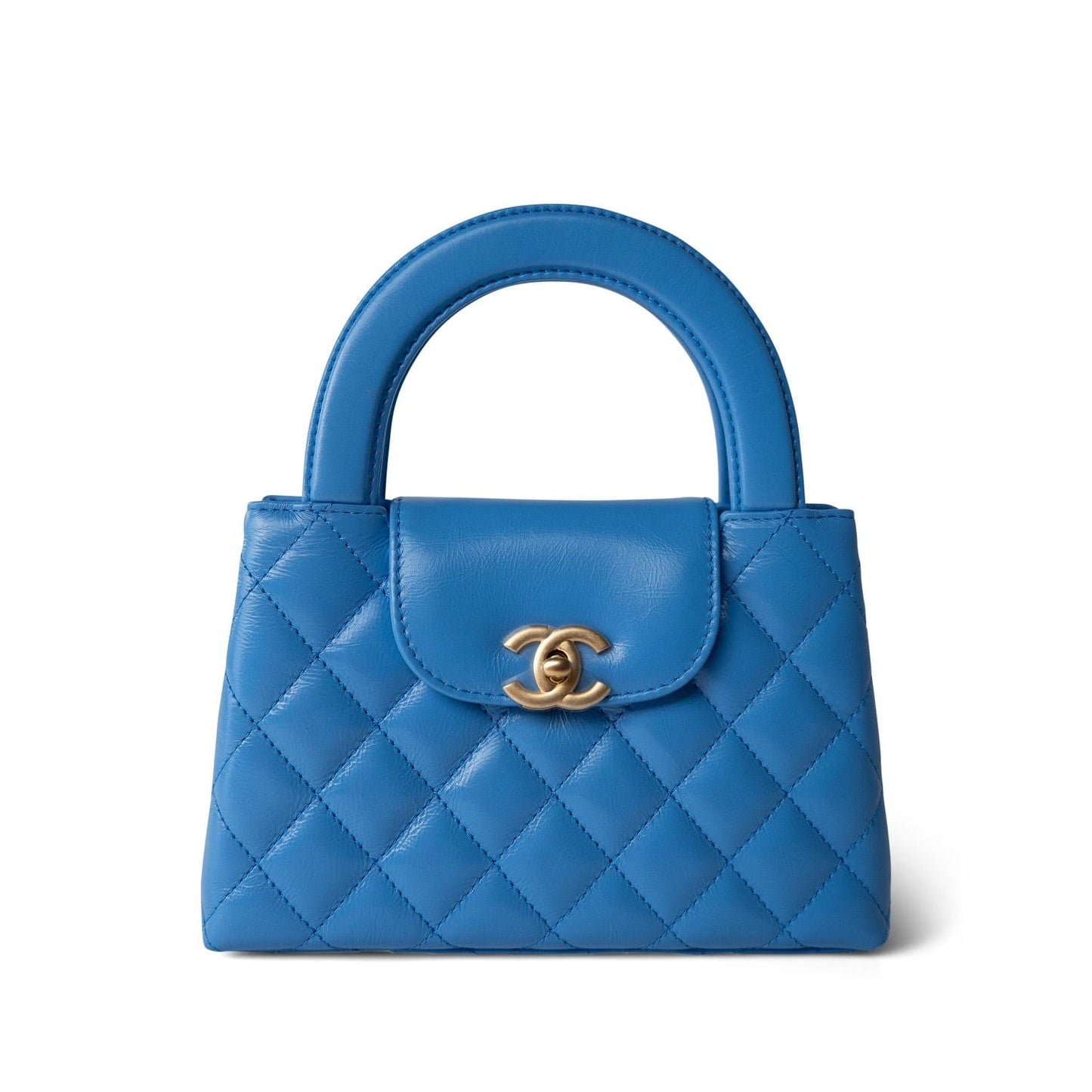 24P Blue Nano Kelly Shopper Aged Gold Hardware