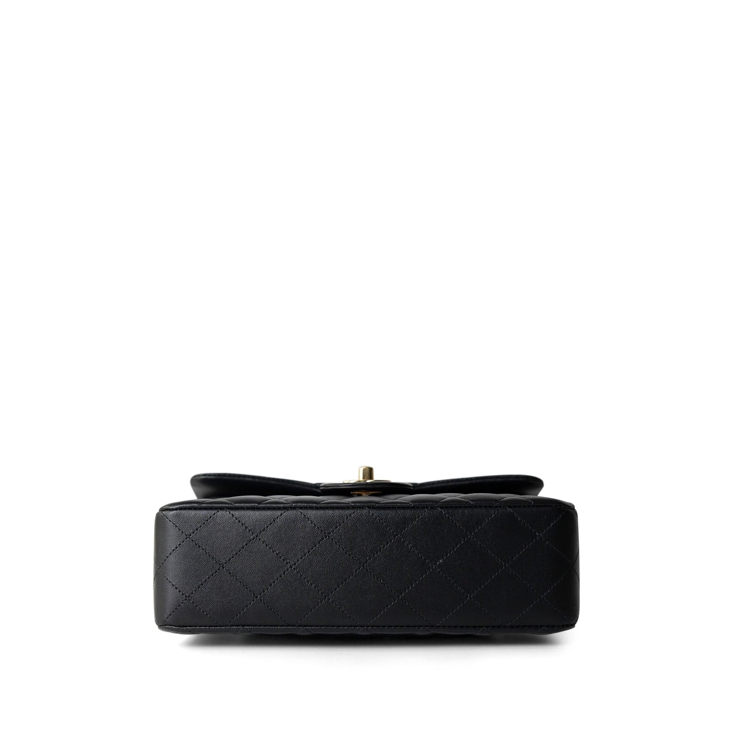 Black Lambskin Quilted Classic Flap Small Light Gold Hardware