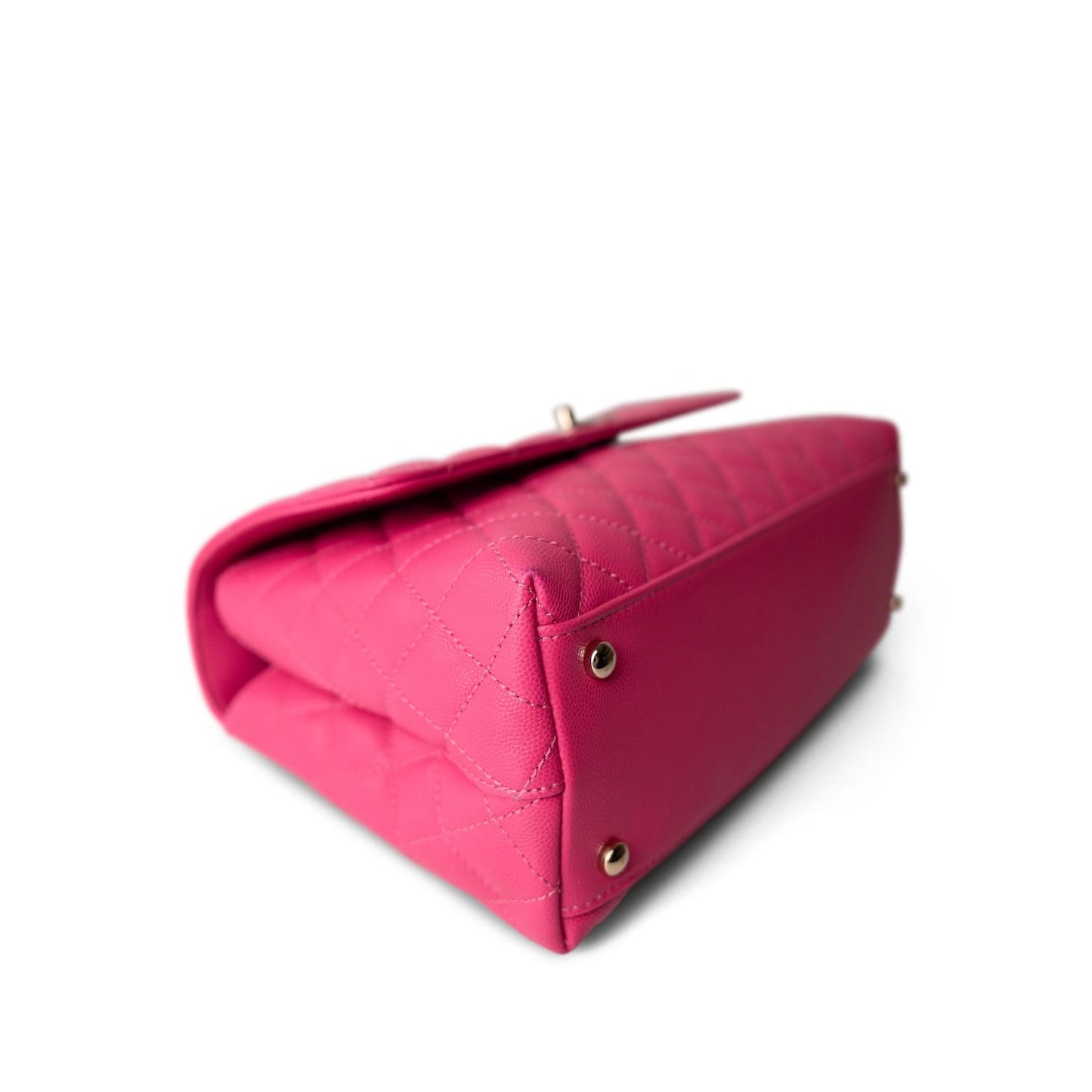 Pink Caviar Quilted Coco Handle Medium Light Gold Hardware