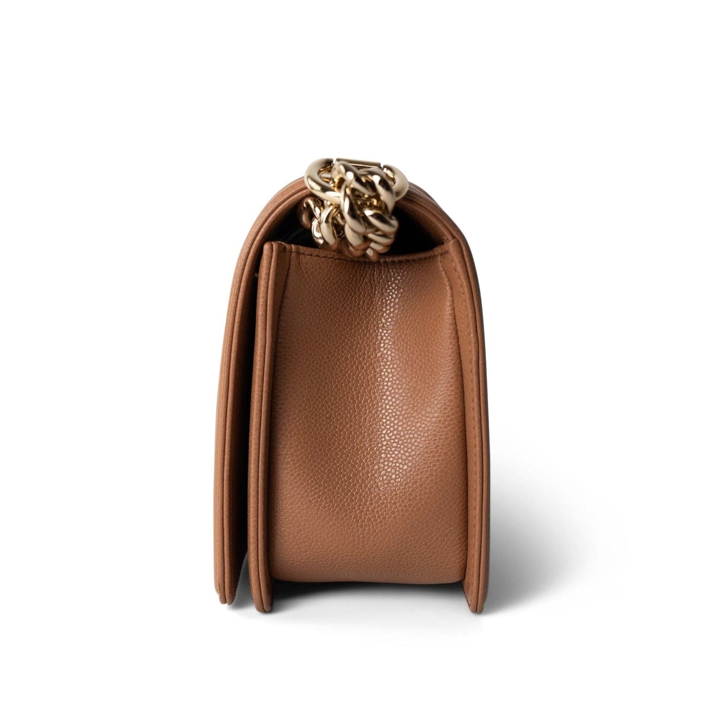 21K Caramel Caviar Quilted Boy Bag Old Medium Light Gold Hardware