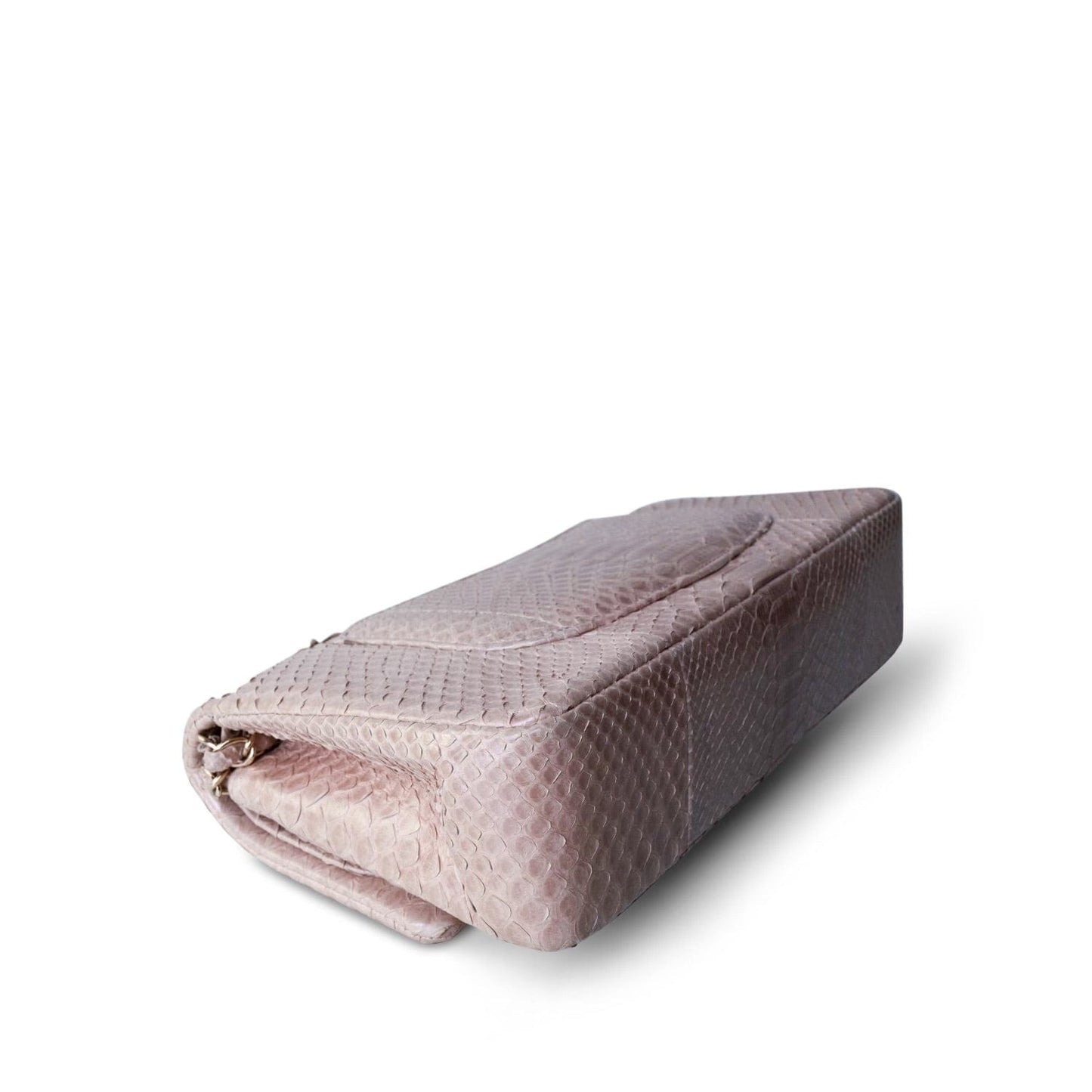 Iridescent Light Pink Python Medium Classic Double Flap LGHW