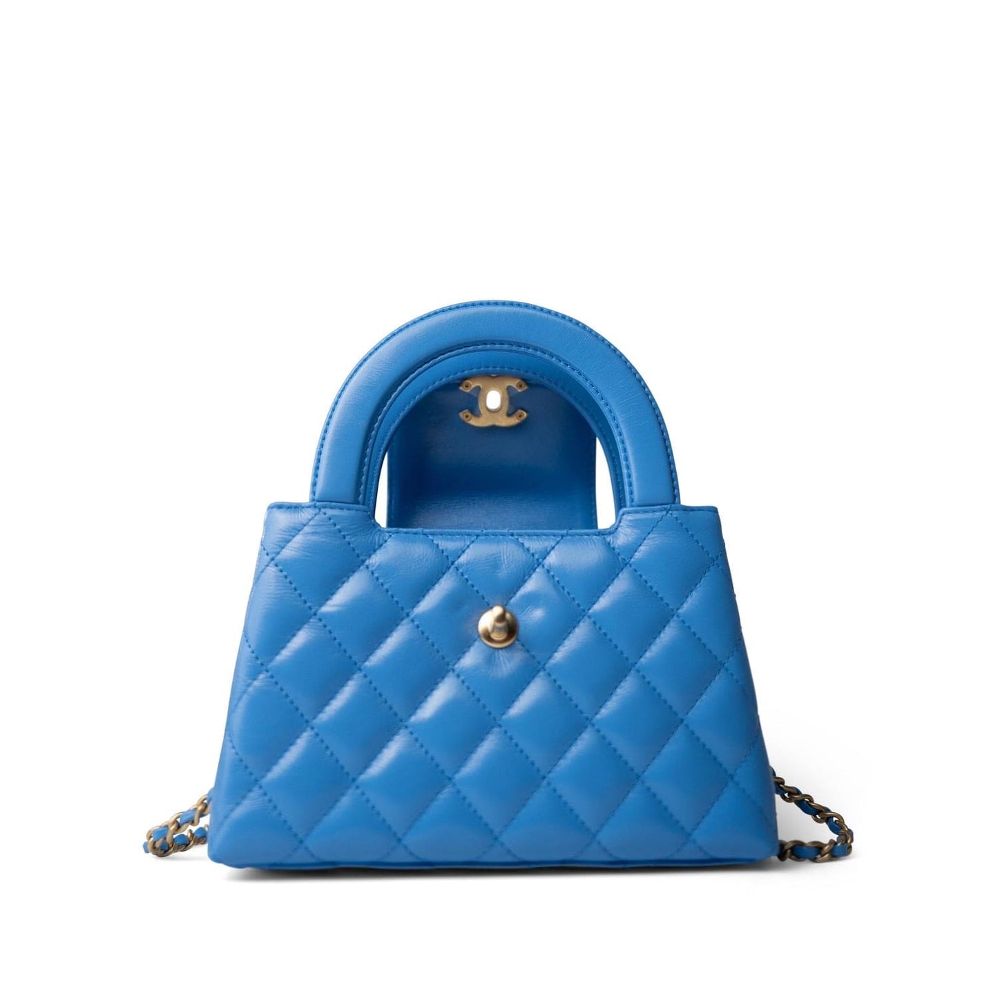24P Blue Nano Kelly Shopper Aged Gold Hardware
