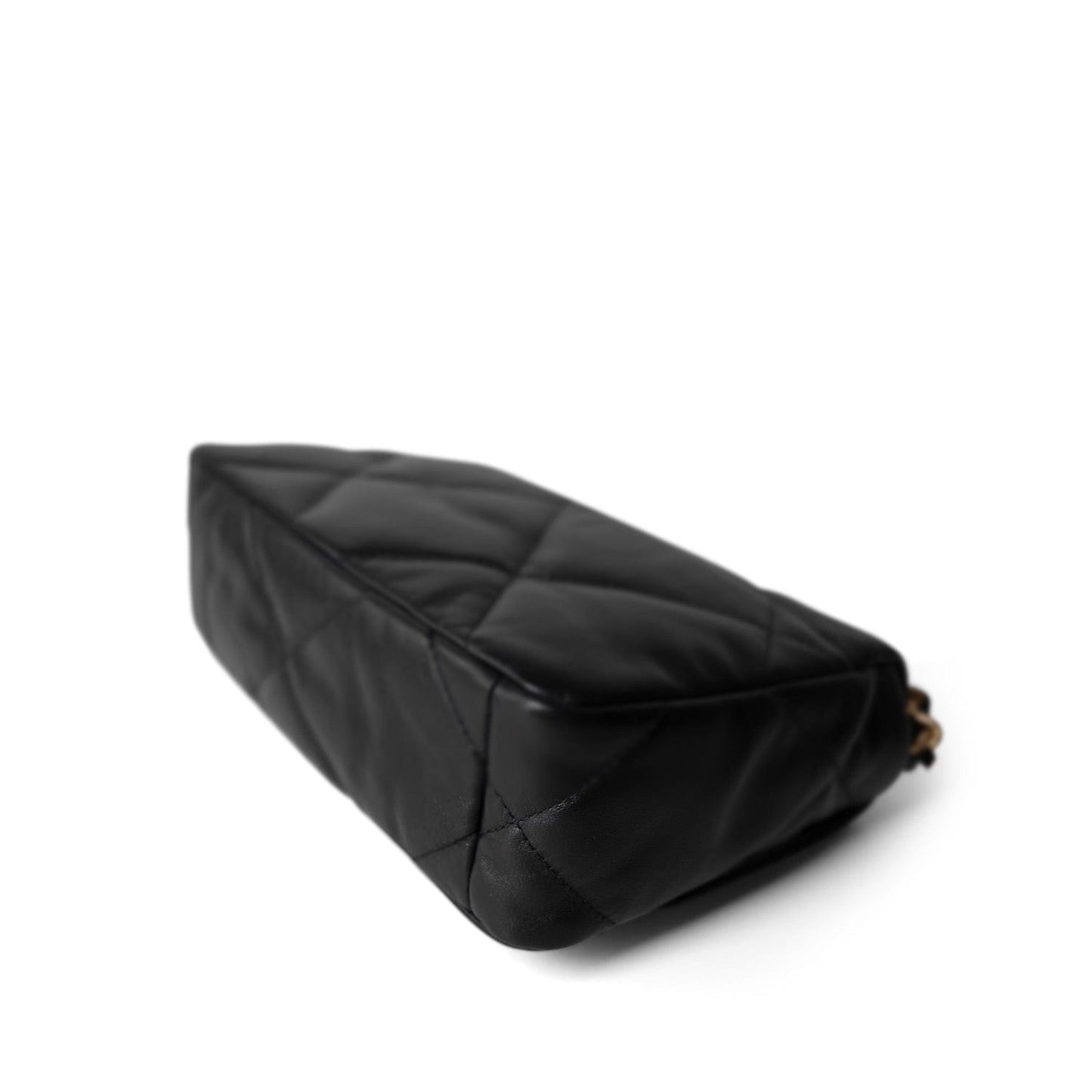 Black Goatskin Quilted 19 Flap Small MHW