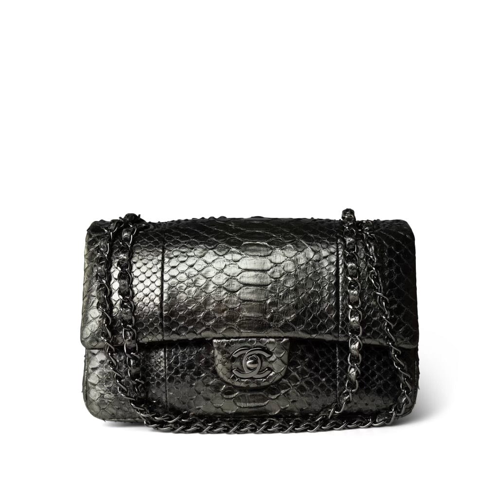 Medium Python Metallic Classic Double Flap