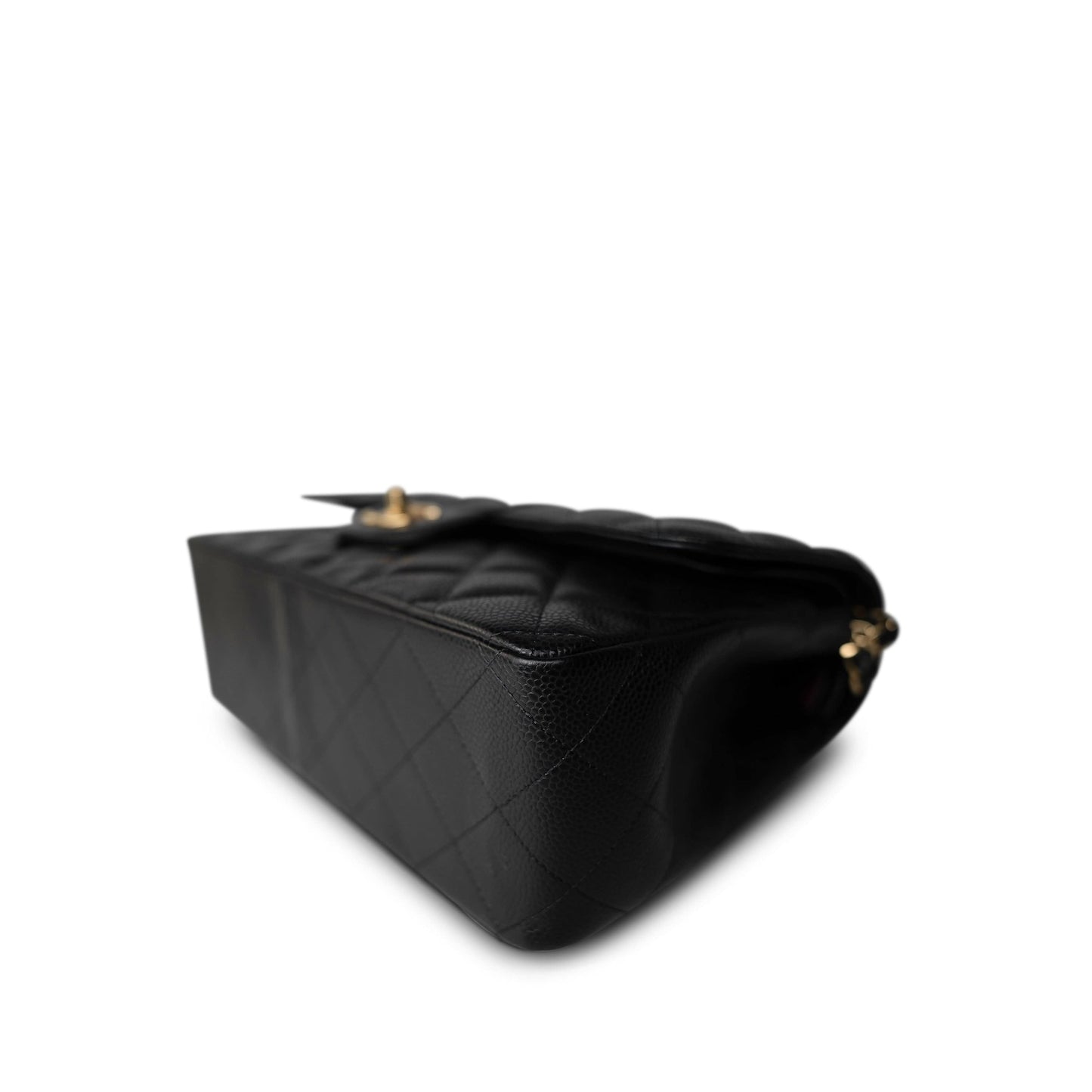 Black Jumbo Caviar Classic Flap GHW