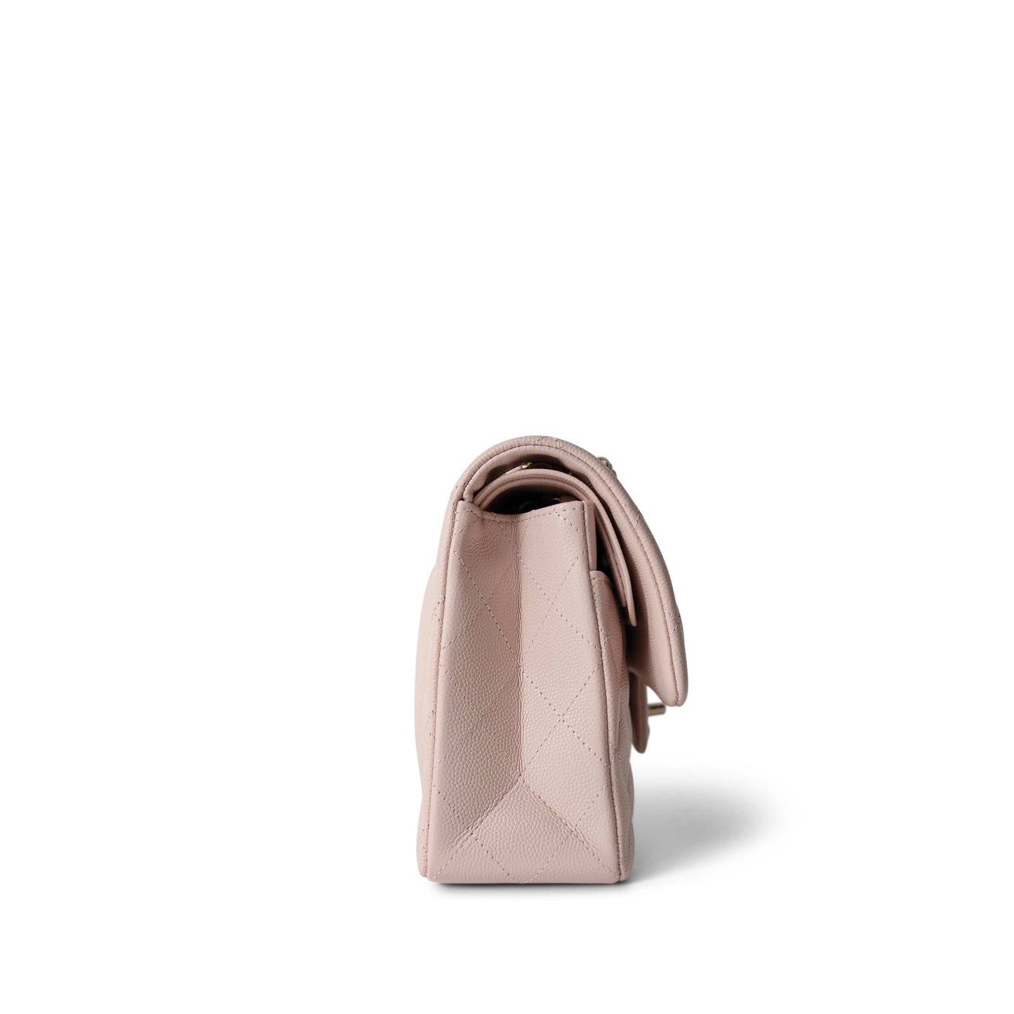 21C Light Pink Caviar Quilted Classic Flap Small LGHW