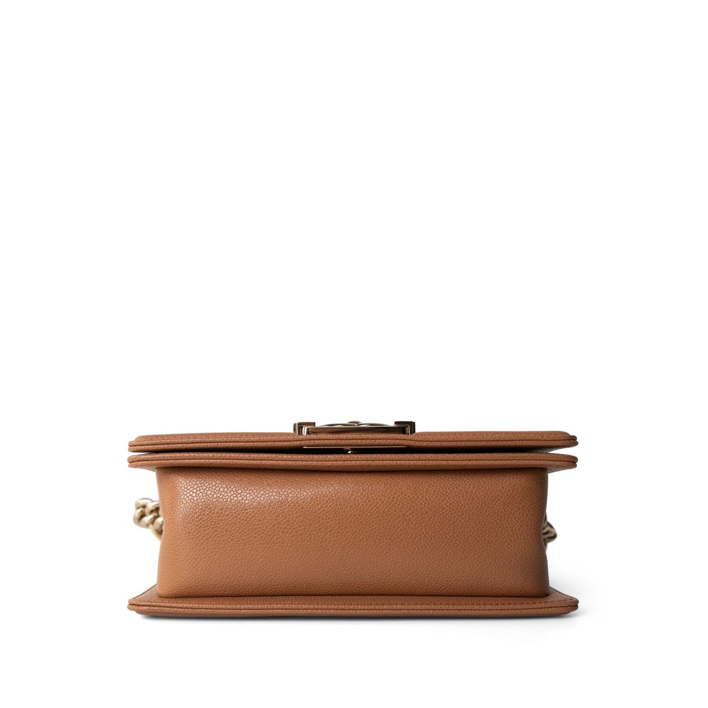 21K Caramel Caviar Quilted Small Boy Bag Light Gold Hardware