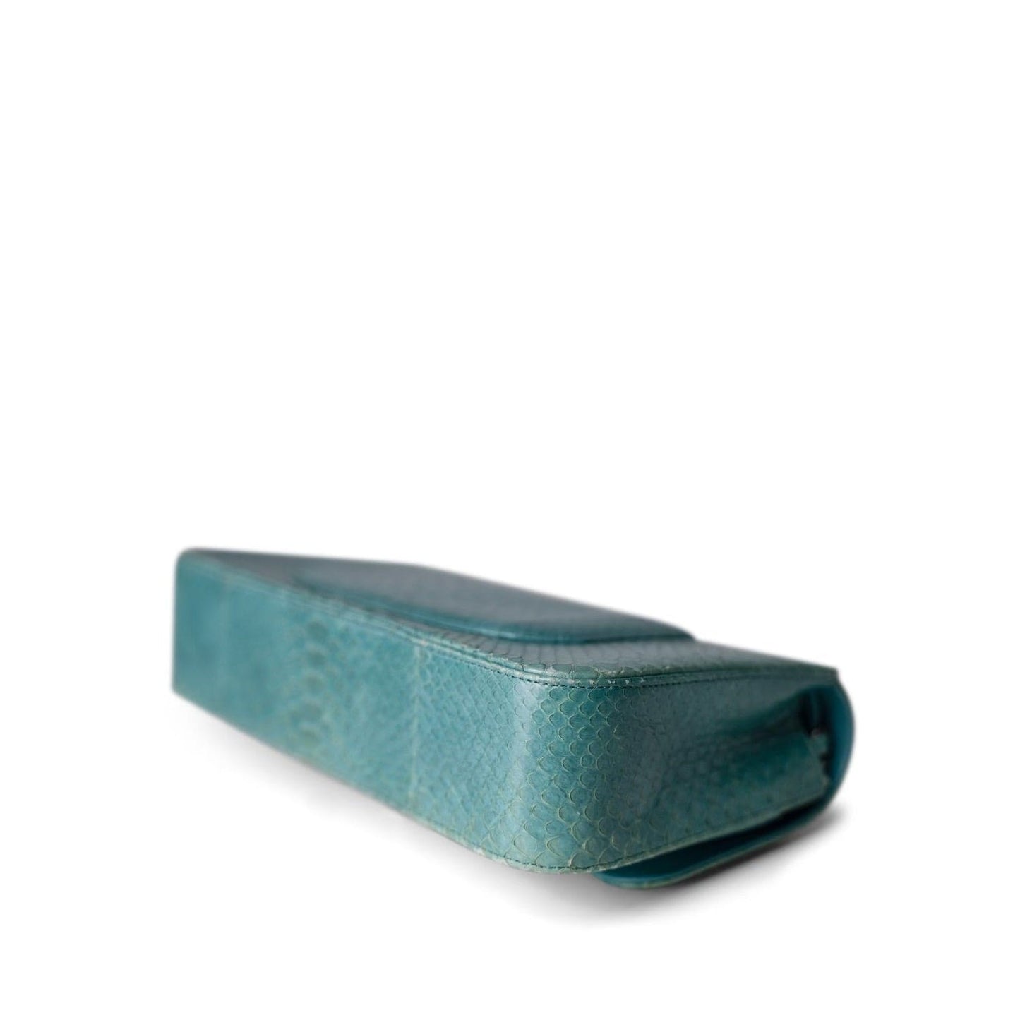 Turquoise Python Medium Classic Double Flap