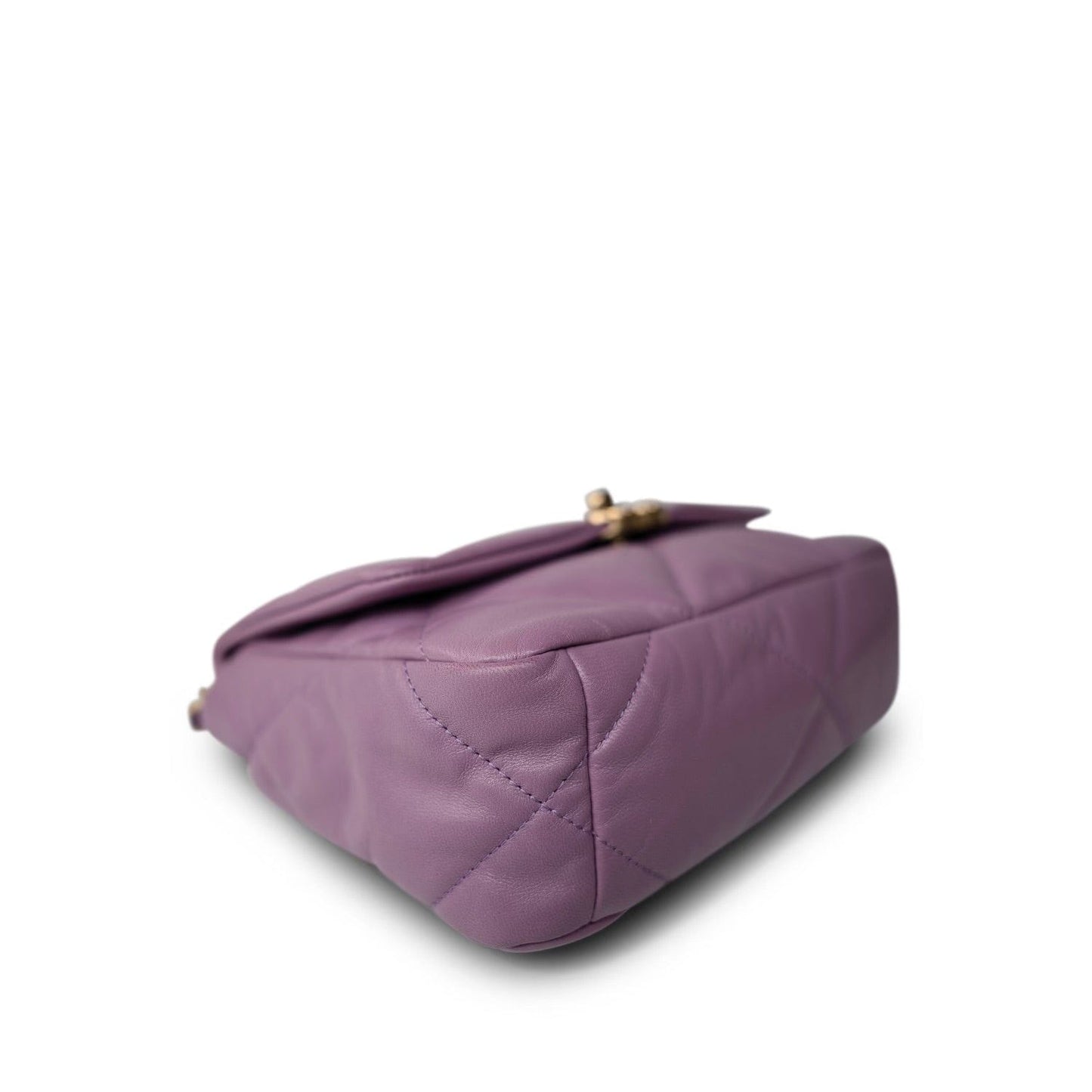 20B Purple Goatskin Quilted 19 Flap Small Mixed Hardware