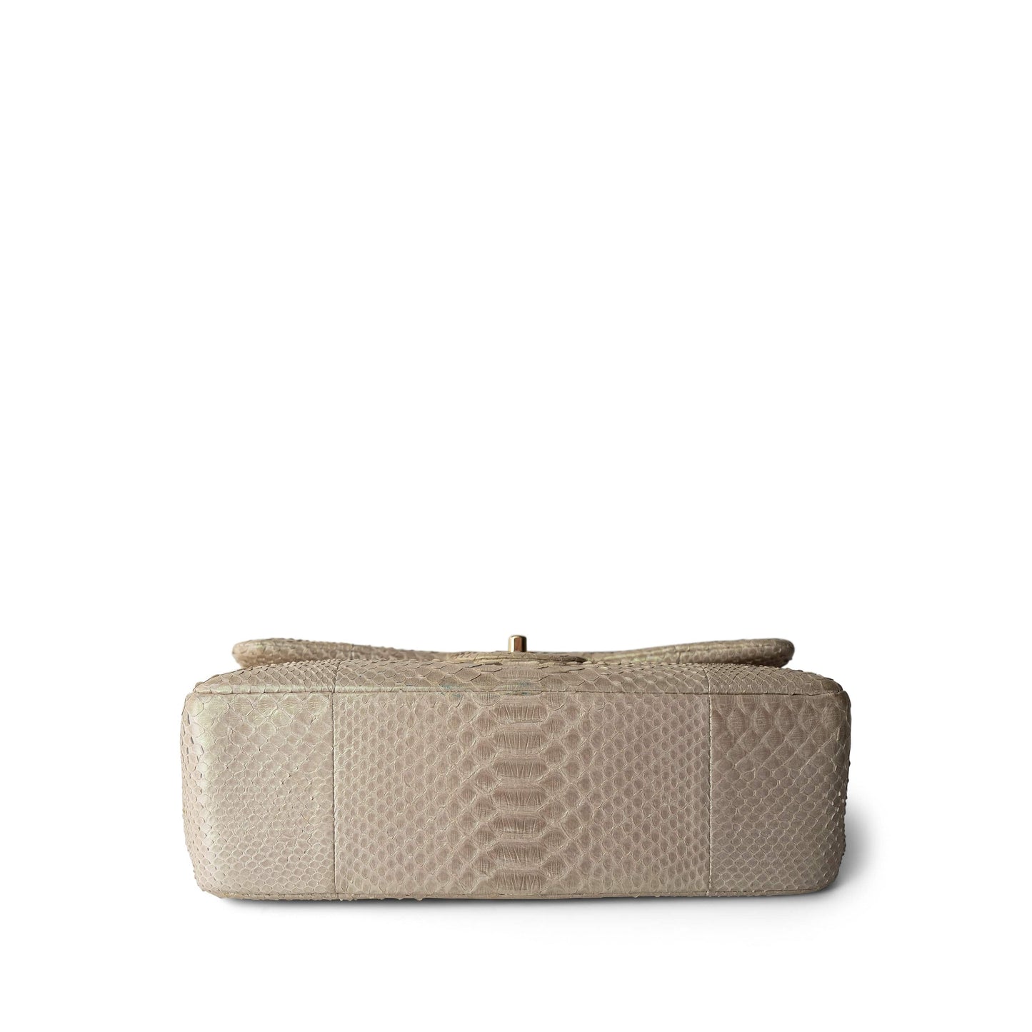 Iridescent Beige Python Classic Flap Jumbo LGHW