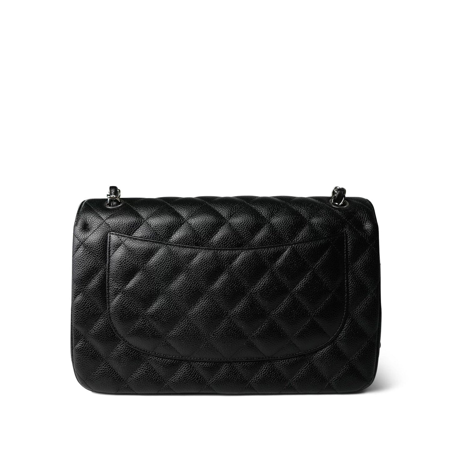 Black Caviar Quilted Jumbo Classic Flap Silver Hardware