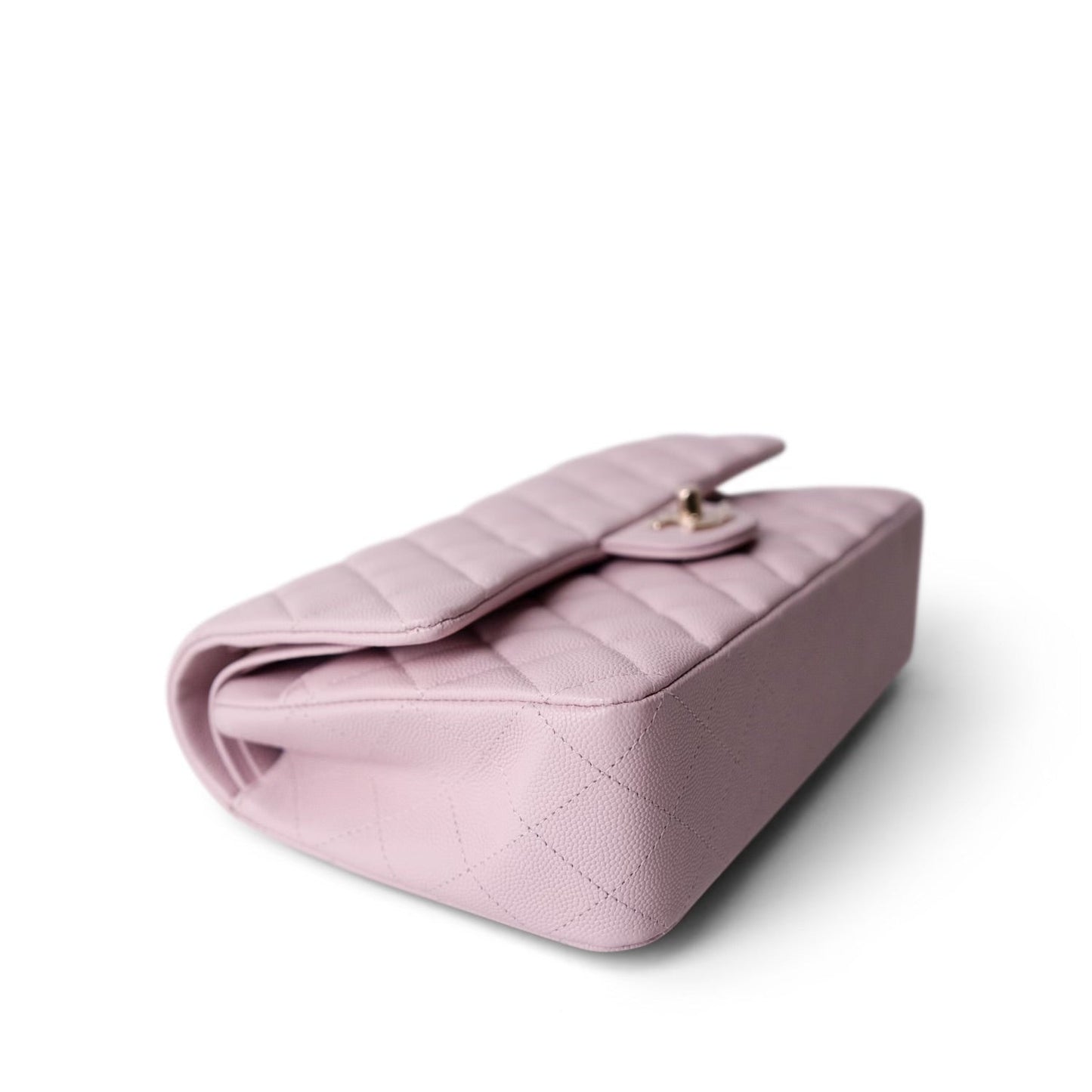 21S Light Pink Caviar Quilted Medium Classic Flap Light Gold Hardware