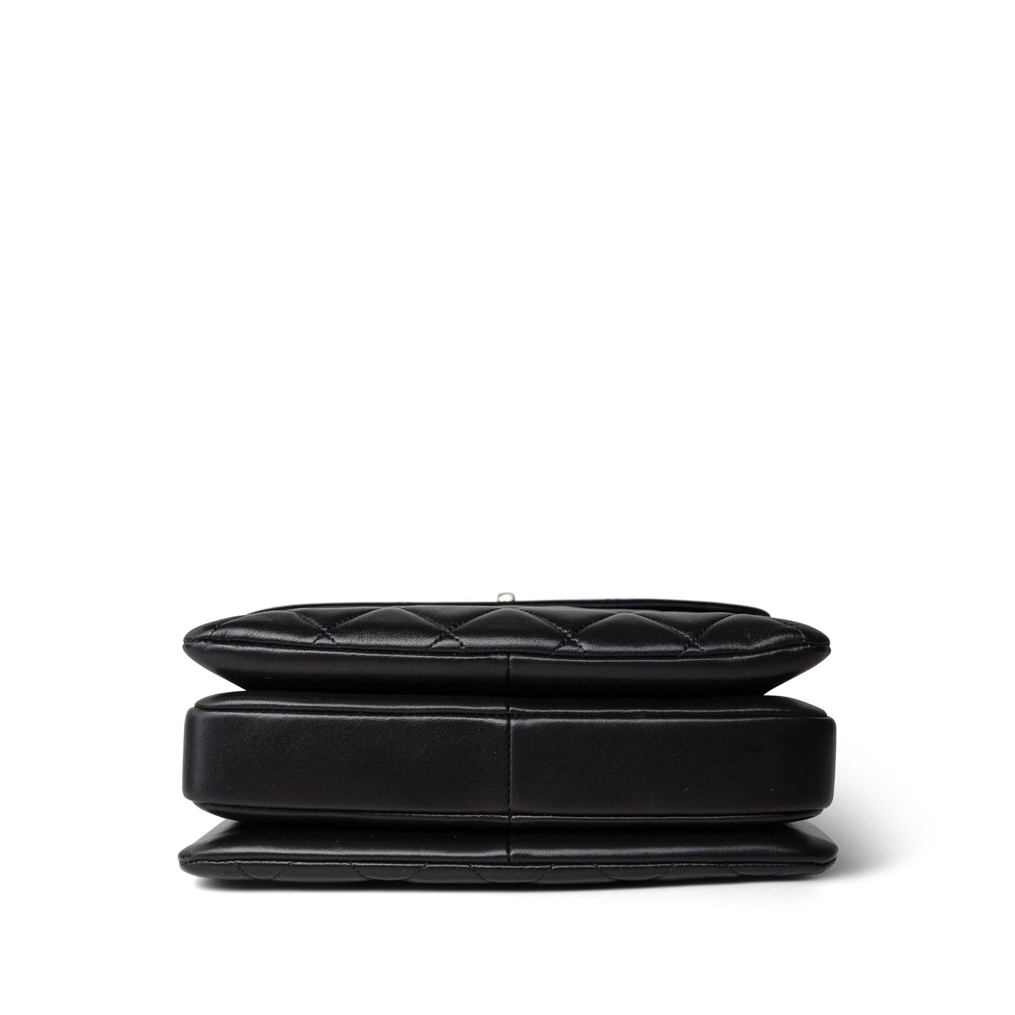 Black Lambskin Quilted Small Trendy CC LGHW