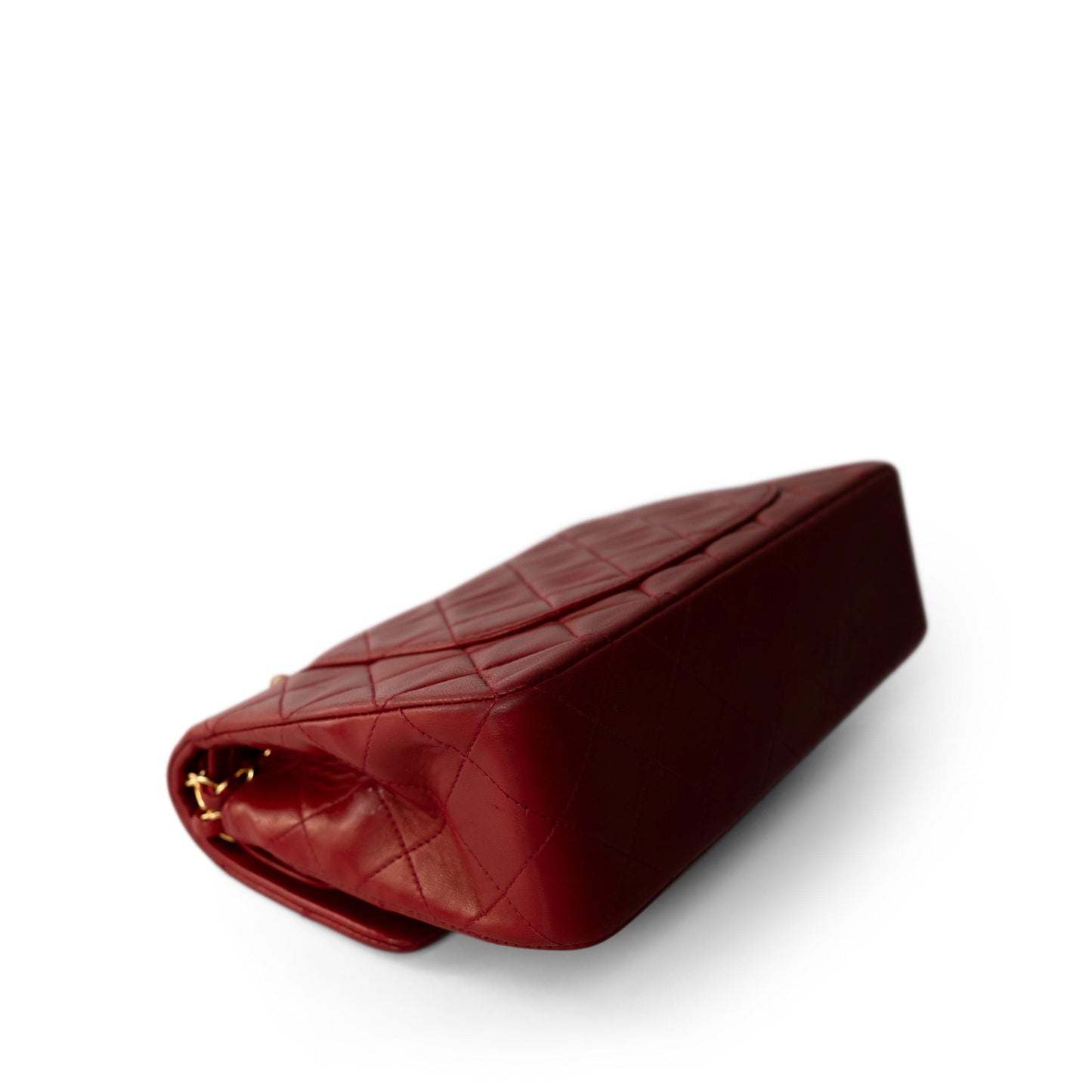 Vintage Red Lambskin Quilted Classic Flap Small Gold Hardware