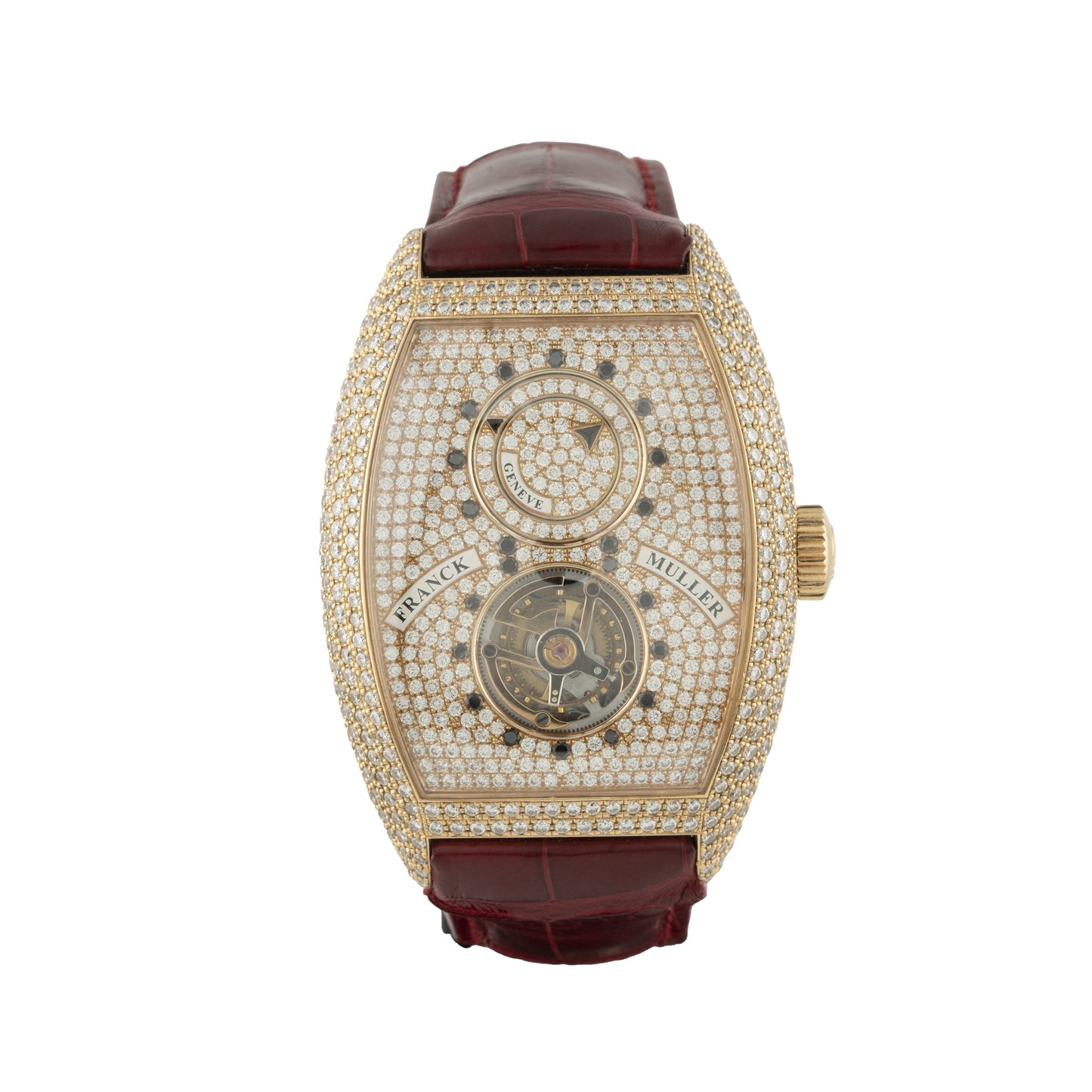 Franck Muller Tourbillon Double Mystery Full Factory Diamonds Rose Gold