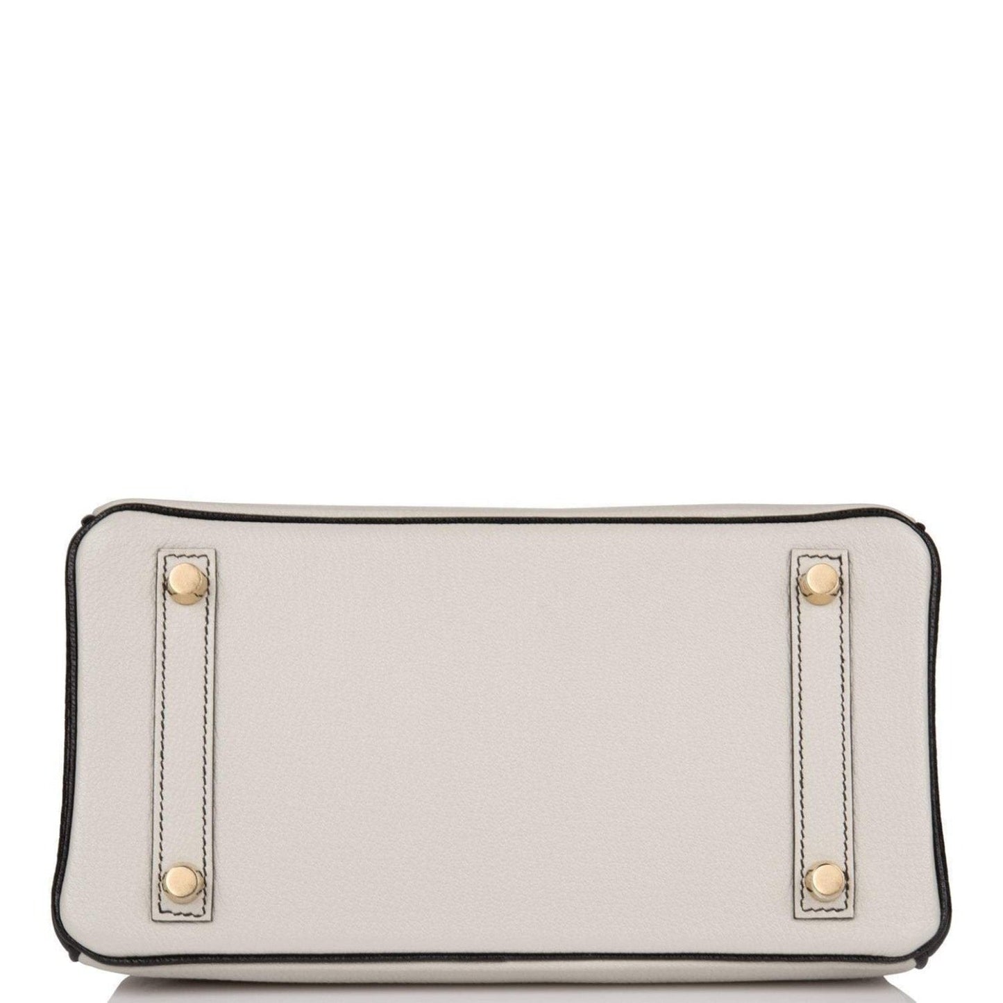 Birkin 25 Gray Perle and Black Chèvre Brushed Gold Hardware