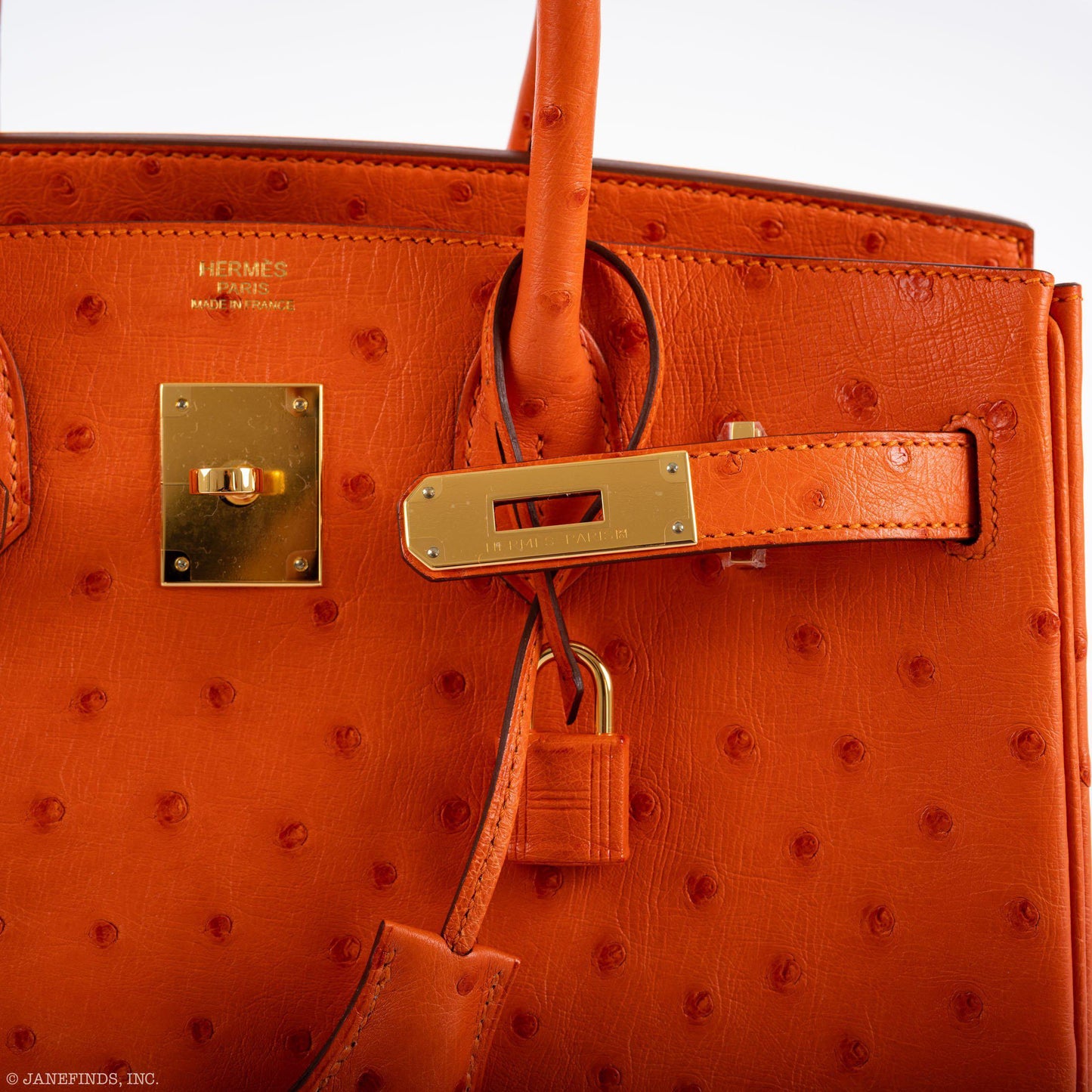 Hermes Birkin 30 Tangerine Ostrich with Gold Hardware - 2016, X