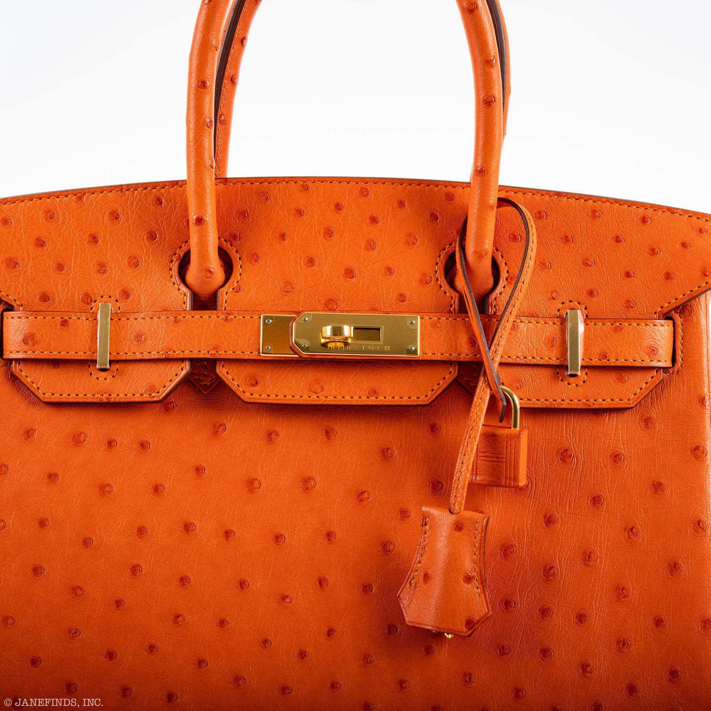 Hermes Birkin 30 Tangerine Ostrich with Gold Hardware - 2016, X
