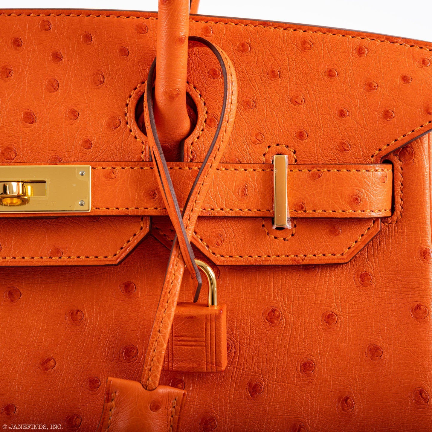 Hermes Birkin 30 Tangerine Ostrich with Gold Hardware - 2016, X
