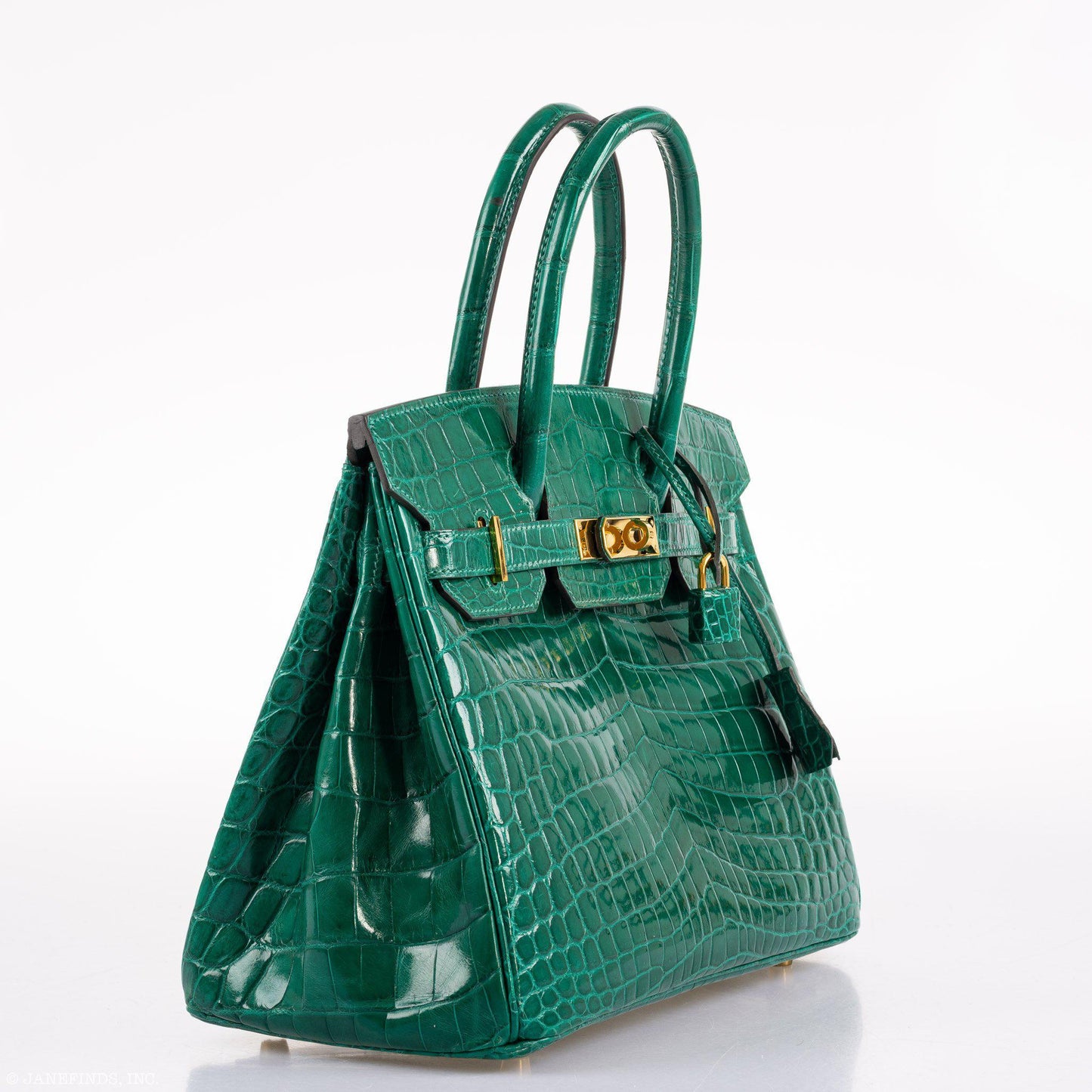 Hermes Birkin 30 Vert Emerald Niloticus Crocodile Gold Hardware - 2019, D