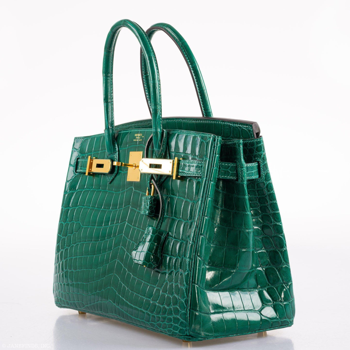 Hermes Birkin 30 Vert Emerald Niloticus Crocodile Gold Hardware - 2019, D