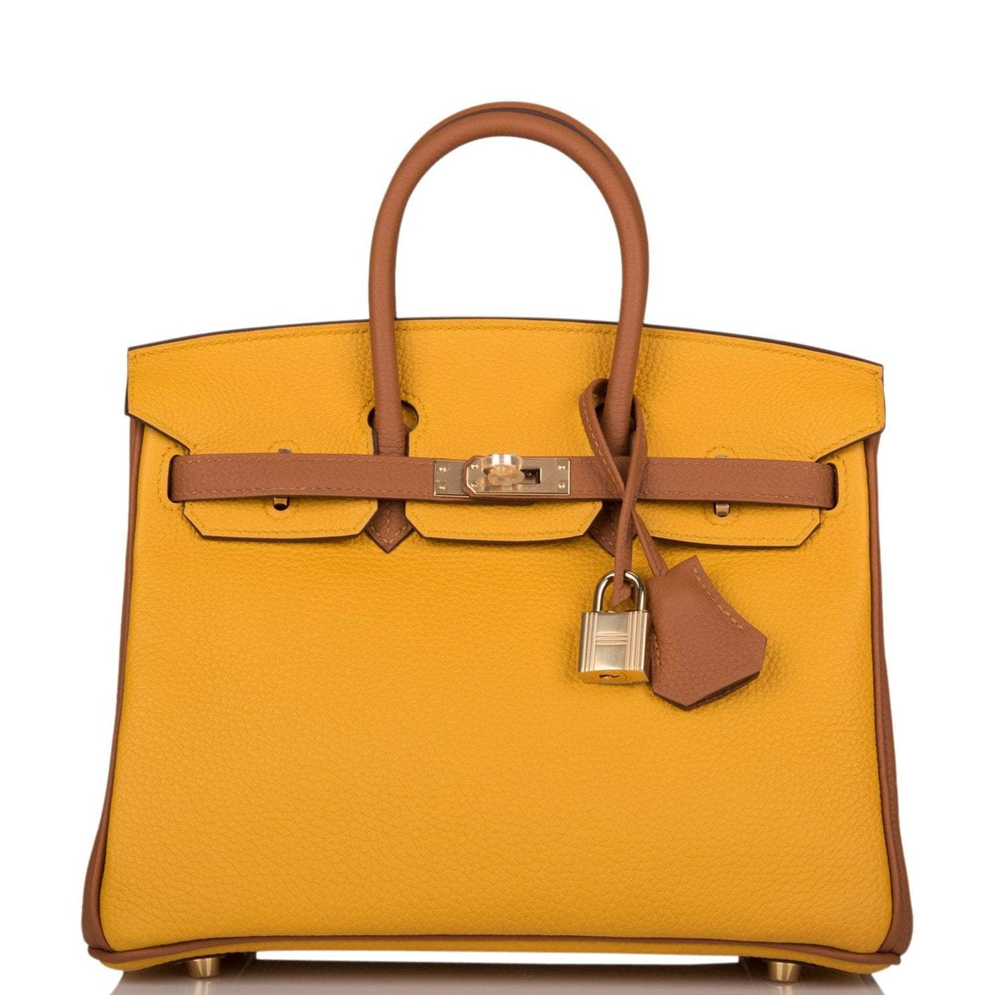 Hermes Birkin 25 Jaune Ambre and Gold Togo Permabrass Hardware