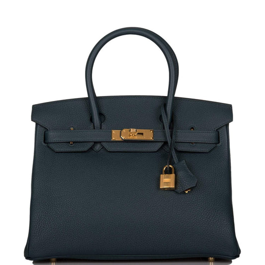 Hermes Birkin 30 Vert Cypress Clemence Gold Hardware