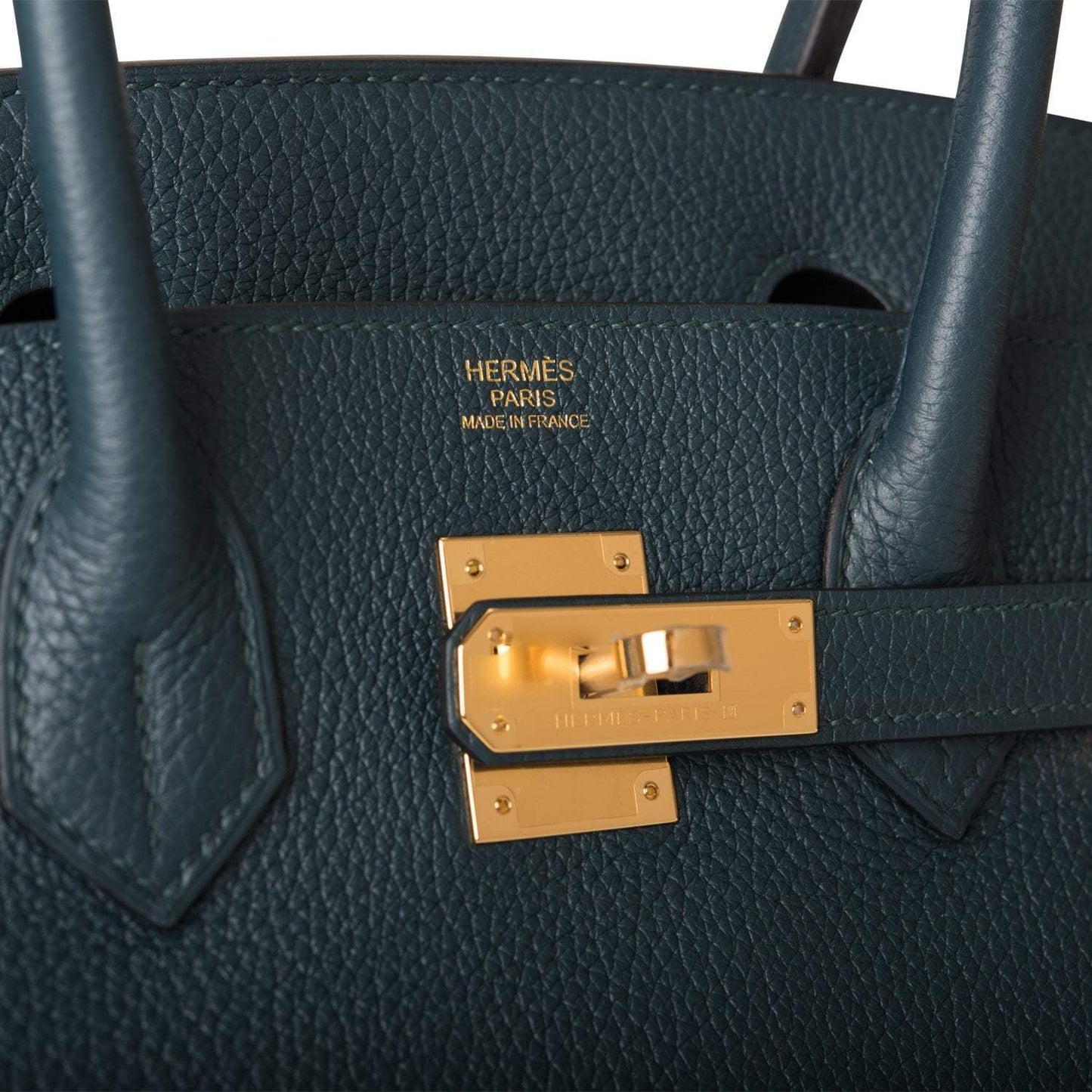 Hermes Birkin 30 Vert Cypress Clemence Gold Hardware