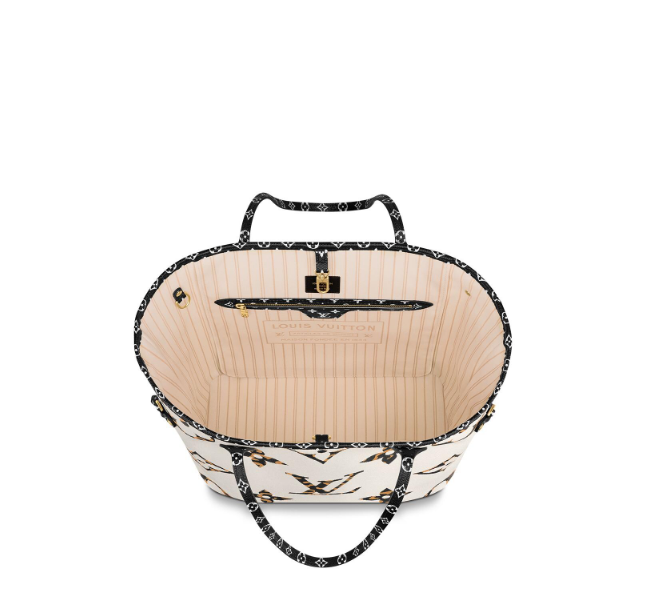 Louis Vuitton Giant Jungle Monogram Neverfull Ivoire with Pouch M44716