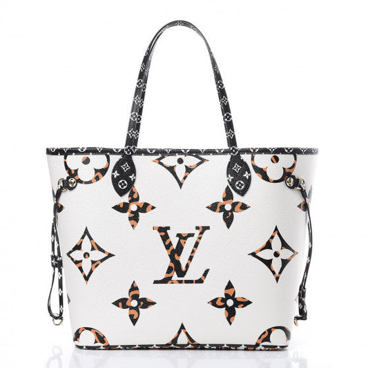 Louis Vuitton Giant Jungle Monogram Neverfull Ivoire with Pouch M44716