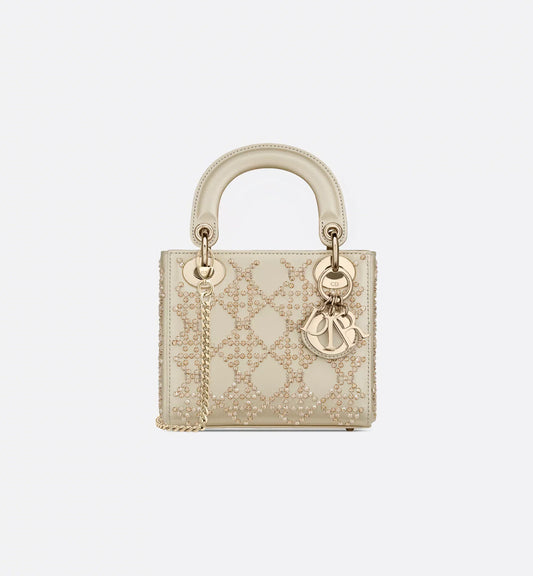 Metallic Cannage Mini Lady Dior Bag