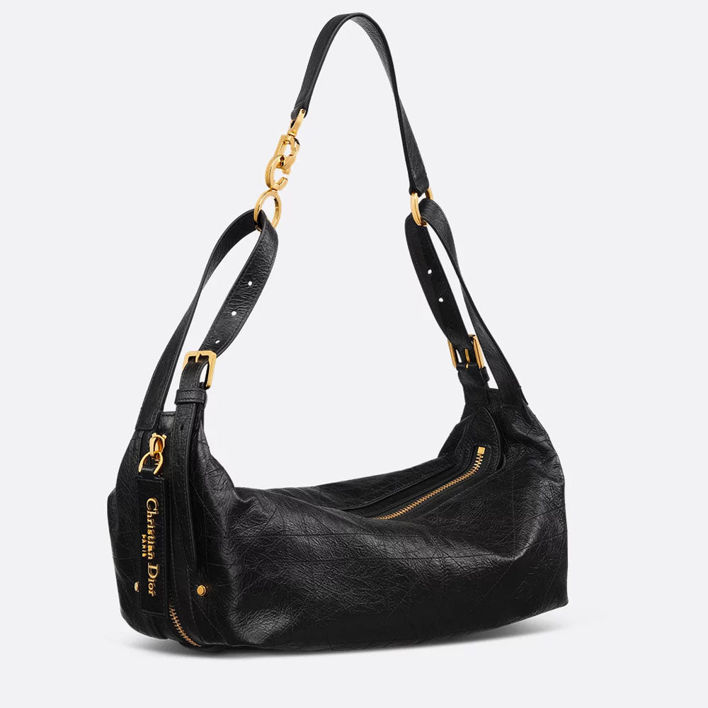 Medium D-Journey Bag in Crinkled Calfskin