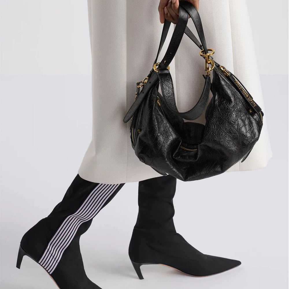 Medium D-Journey Bag in Crinkled Calfskin