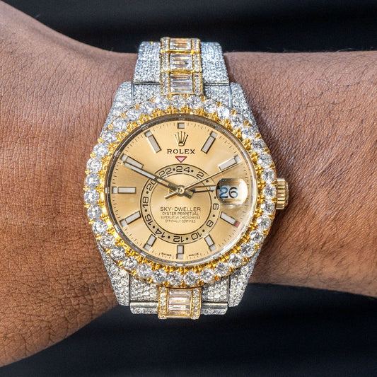 Rolex Sky-Dweller | Two Tone 18K and Stainless Steel |  Iced Out | 42 MM | 40 Carats