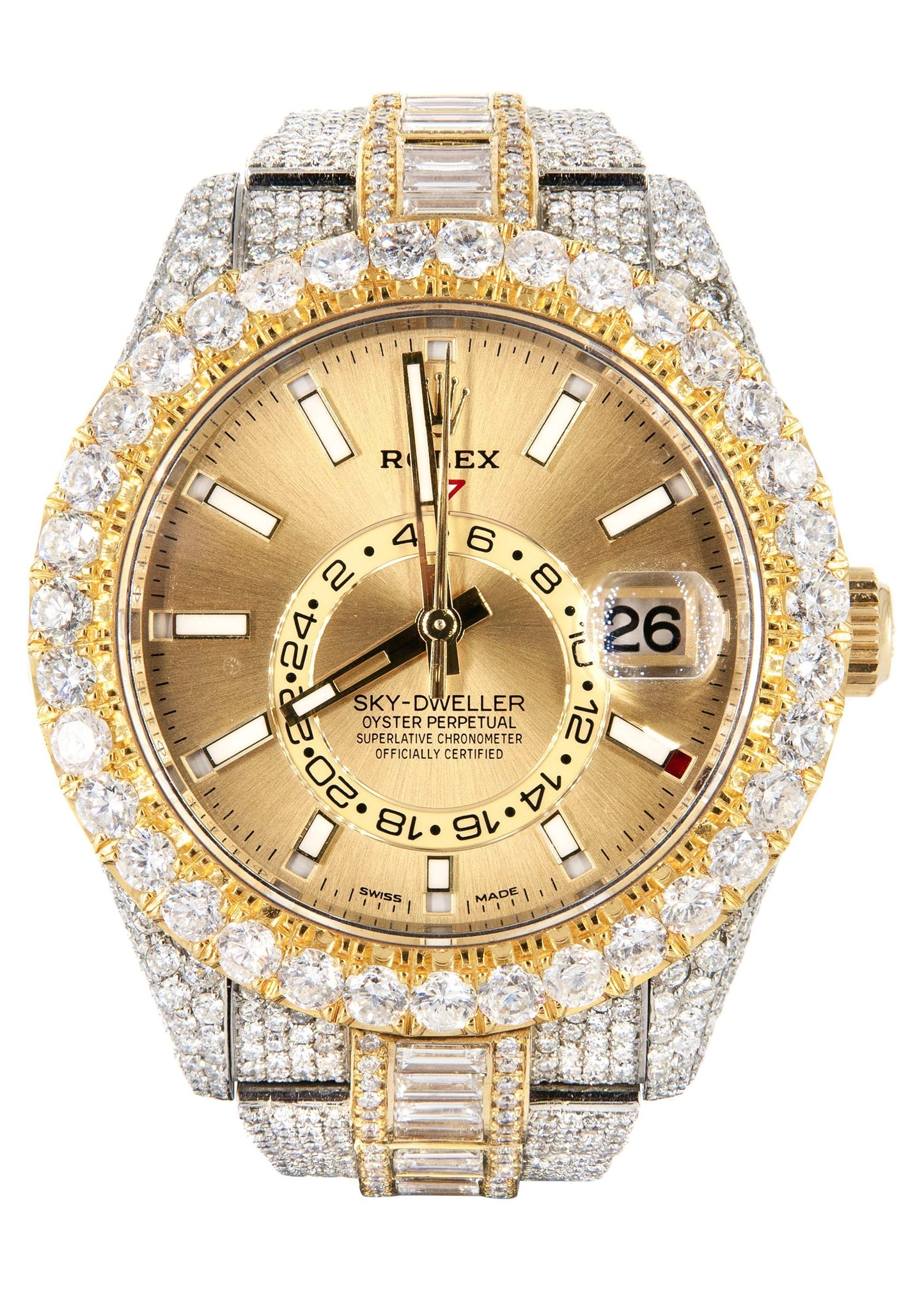 Rolex Sky-Dweller | Two Tone 18K and Stainless Steel |  Iced Out | 42 MM | 40 Carats