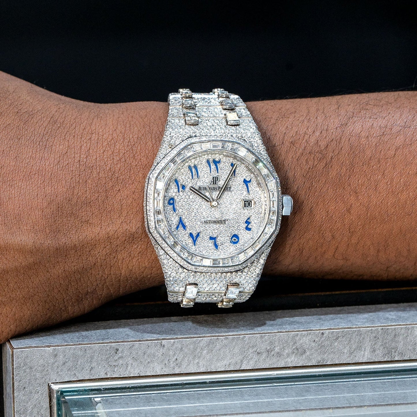 Audemars Piguet Royal Oak | Iced Out | 41 MM | 25 Carats | Round and Baguette Cut Diamonds