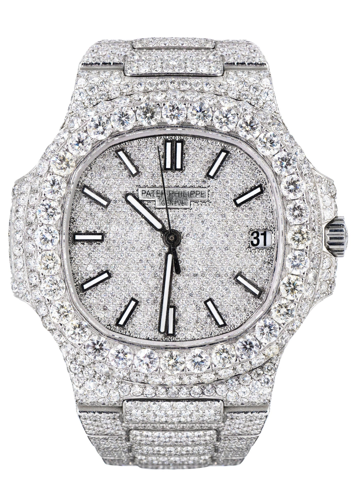 Patek Philippe Nautilus 5711 | Fully Iced Out | 22 Carats | 40 MM | Stainless Steel