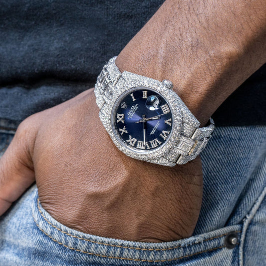 Rolex Datejust 41 MM | Diamond Baguette & Round Iced Out | 40 Carats