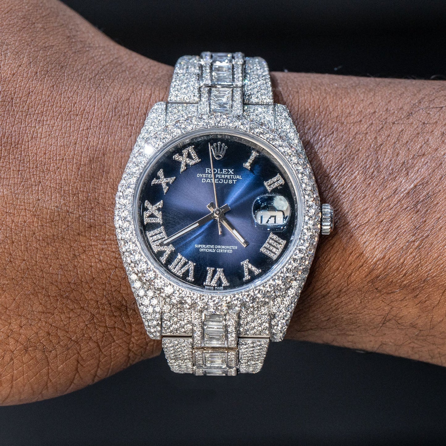 Rolex Datejust 41 MM | Diamond Baguette & Round Iced Out | 40 Carats