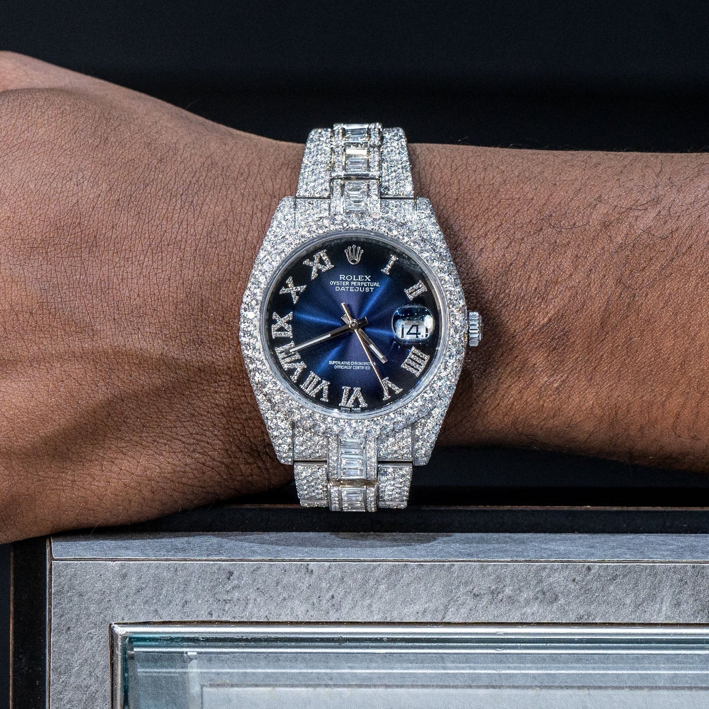 Rolex Datejust 41 MM | Diamond Baguette & Round Iced Out | 40 Carats