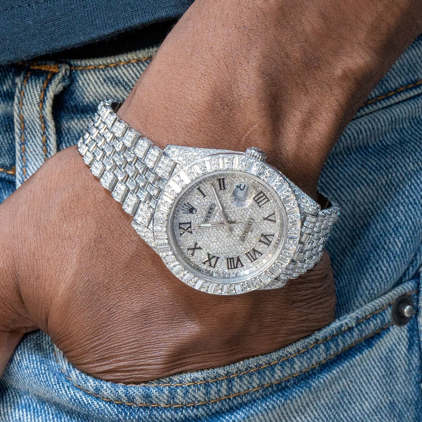 Rolex Datejust 41 MM Jubilee Band | Baguette & Round Diamonds | Iced Out | 25 Carats